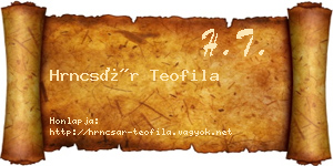 Hrncsár Teofila névjegykártya